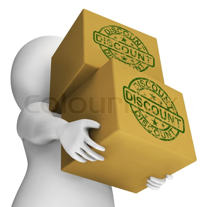 Discount Boxes Show Discounted Price Stock image Colourbox