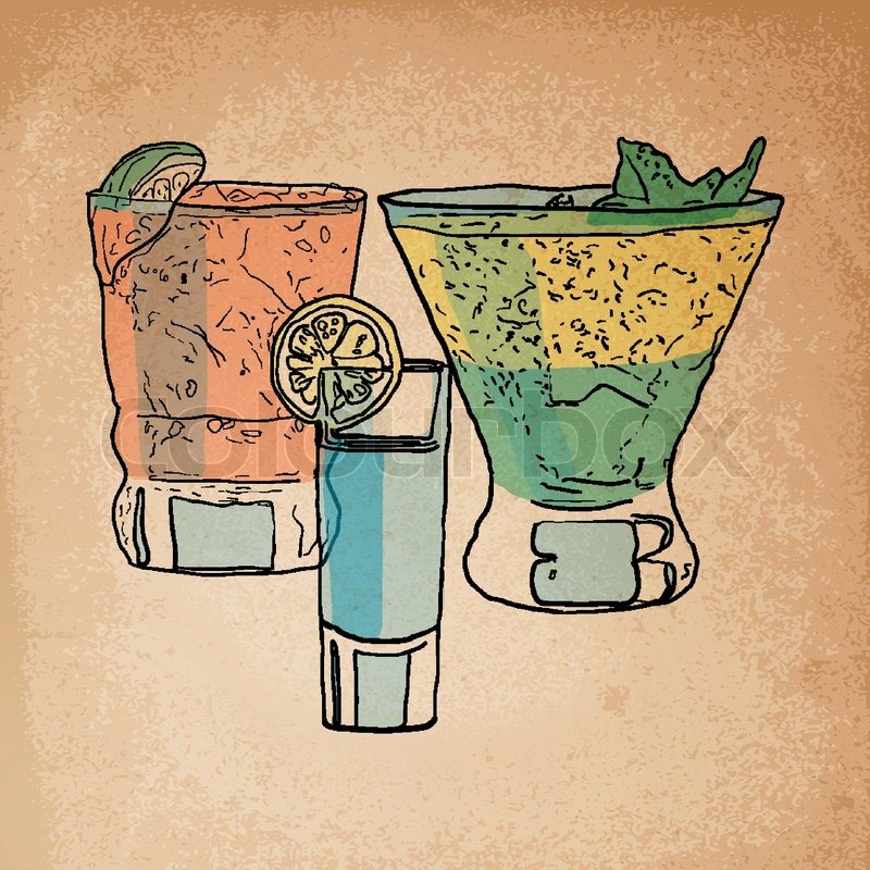 Retro Cocktail Party Card Vector Illustration Retro Cocktail Party Card Vector Illustration