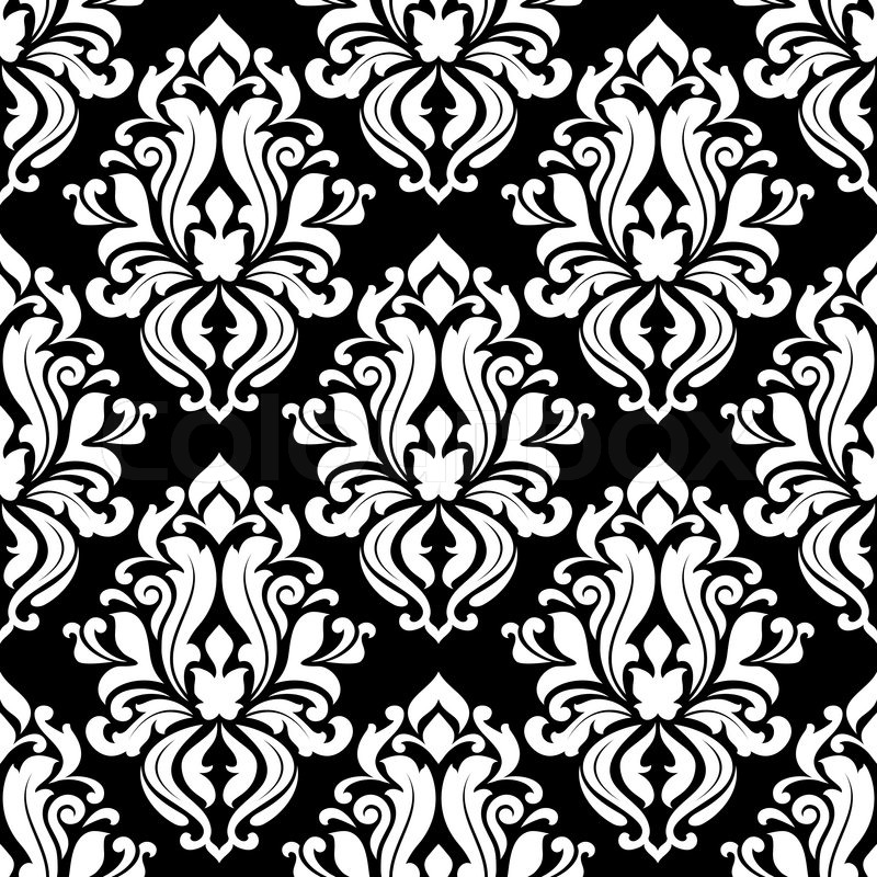 Retro black and white seamless pattern ... | Stock vector | Colourbox