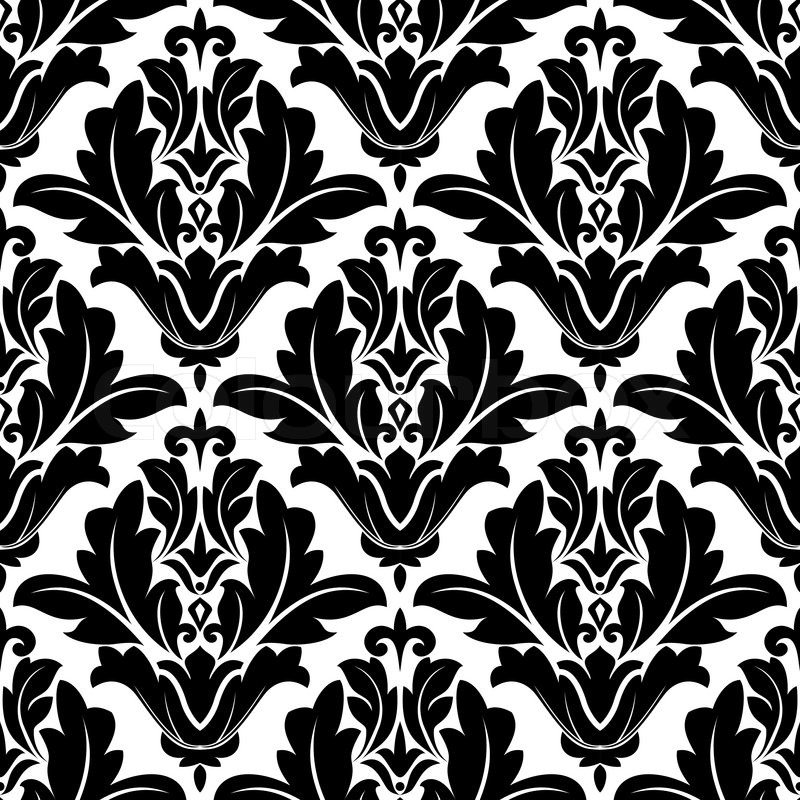 Bold black and white arabesque design with a geometric floral motif in