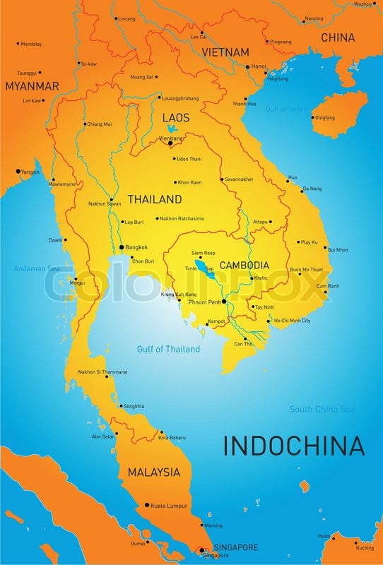 vector net box map of  Vector  Stock Indochina Vector  detailed