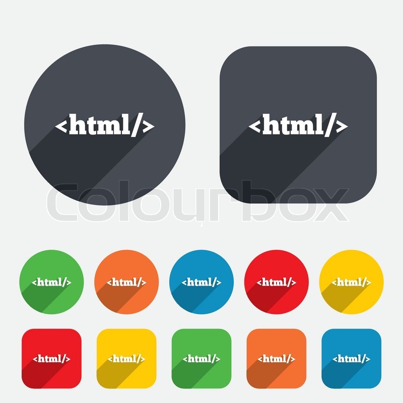 HTML sign icon. Markup language ... | Stock vector | Colourbox