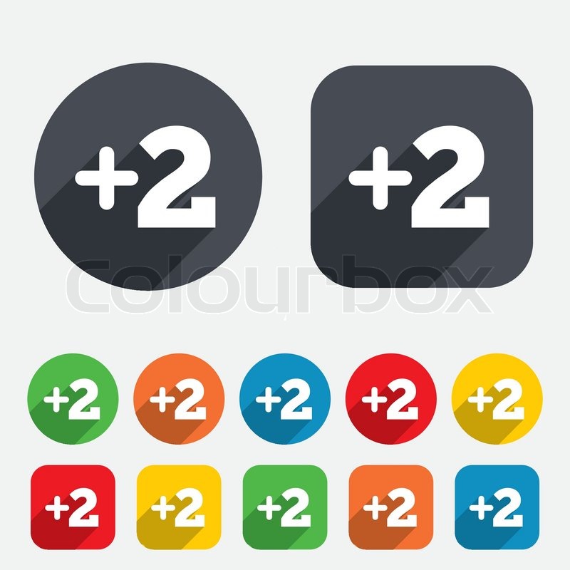 Plus zwei Zeichen. Fügen Sie zwei ... | Stock-Vektor | Colourbox