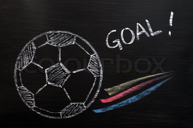 Chalk drawing of Football or soccer and Stock image Colourbox