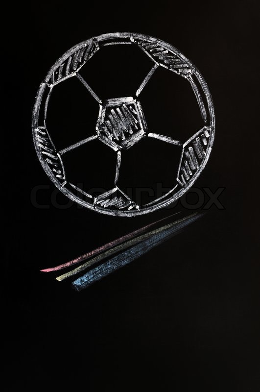 Chalk drawing of Football or soccer on Stock image Colourbox