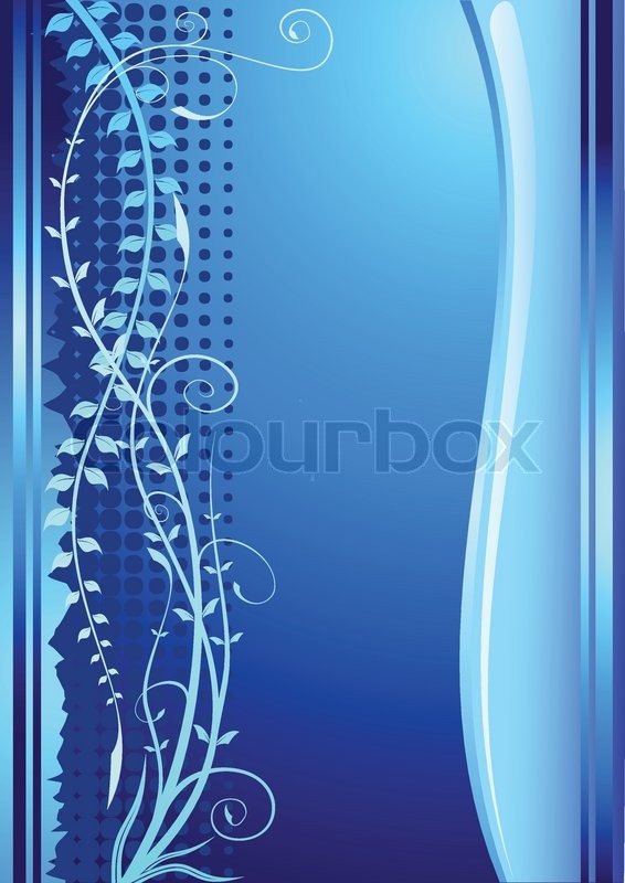 Beautiful blue floral background with | Stock vector | Colourbox