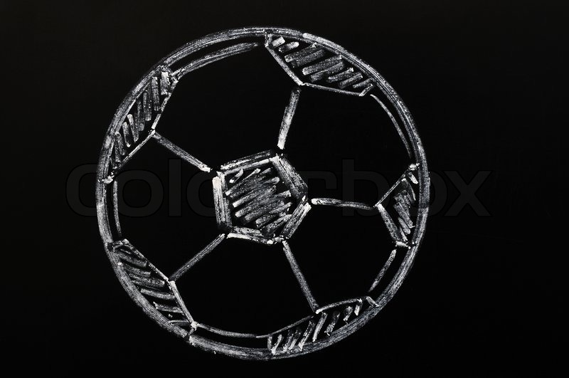 Chalk drawing of Football or soccer on Stock image Colourbox