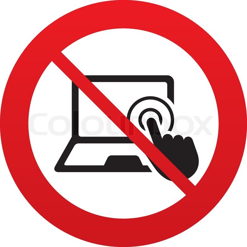 Touch Screen Laptop Sign Icon Hand Stock Vector Colourbox
