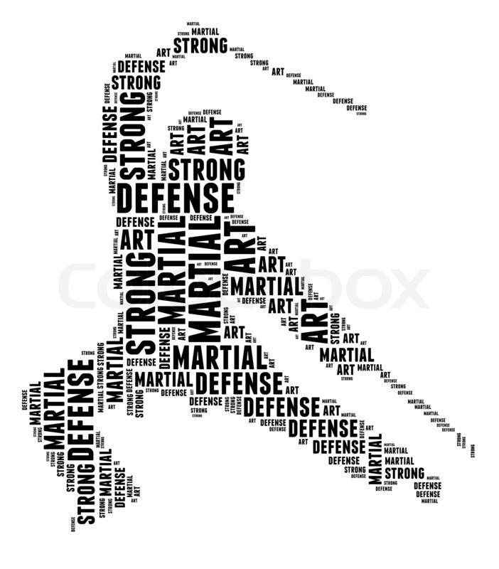 Martial art in word cloud Stock image Colourbox