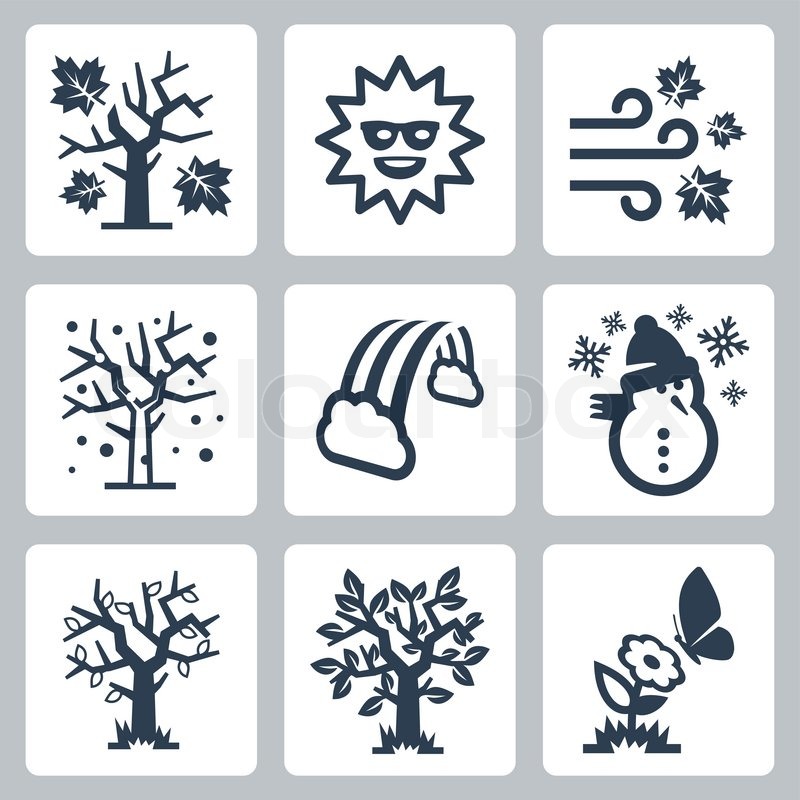Vektor, die vier Jahreszeiten-Symbole | Stock-Vektor | Colourbox