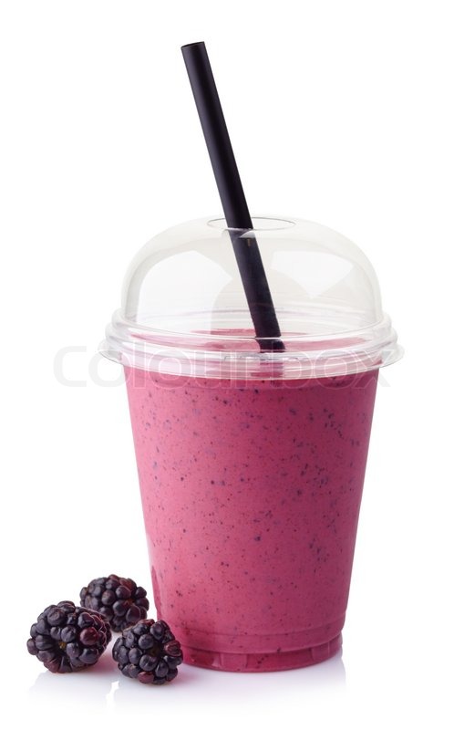 Glass of blackberry smoothie isolated ... | Stock image ...