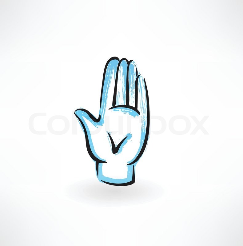Palm hand grunge icon | Stock vector | Colourbox