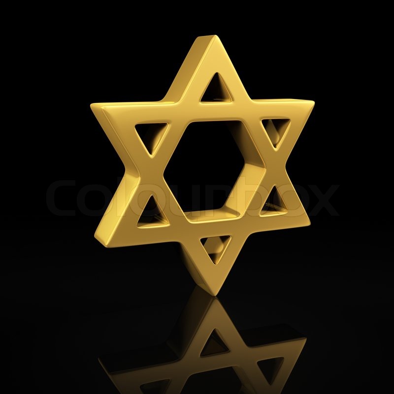Star of David gold symbol on a black ... | Stock Photo ...