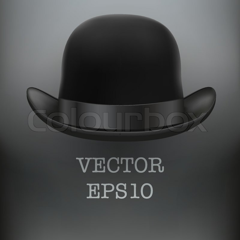 Background of Black bowler hat with | Stock vector | Colourbox
