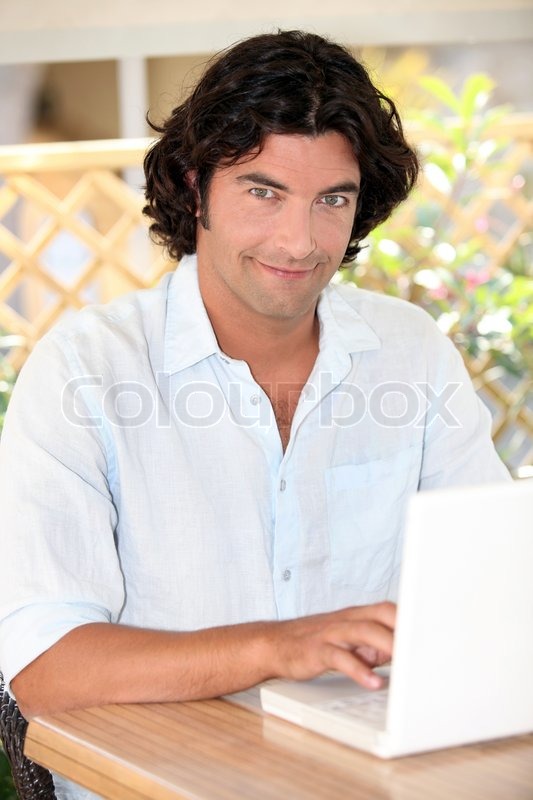 Portrait Of Handsome Dark Haired Man Stock Image Colourbox