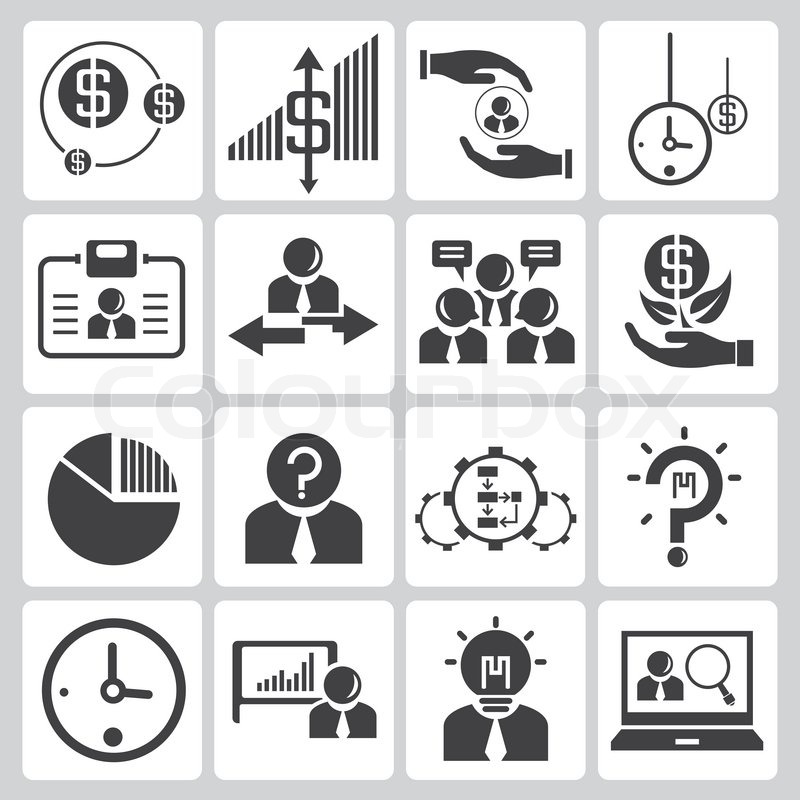 Financial management icons set | Stock vector | Colourbox