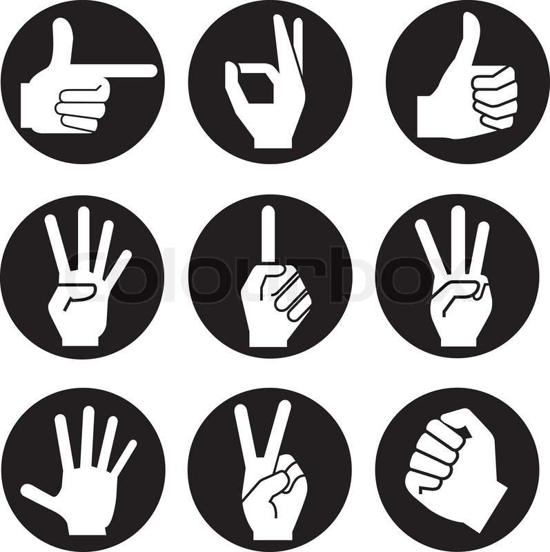 Hand number sign buttons | Stock vector | Colourbox