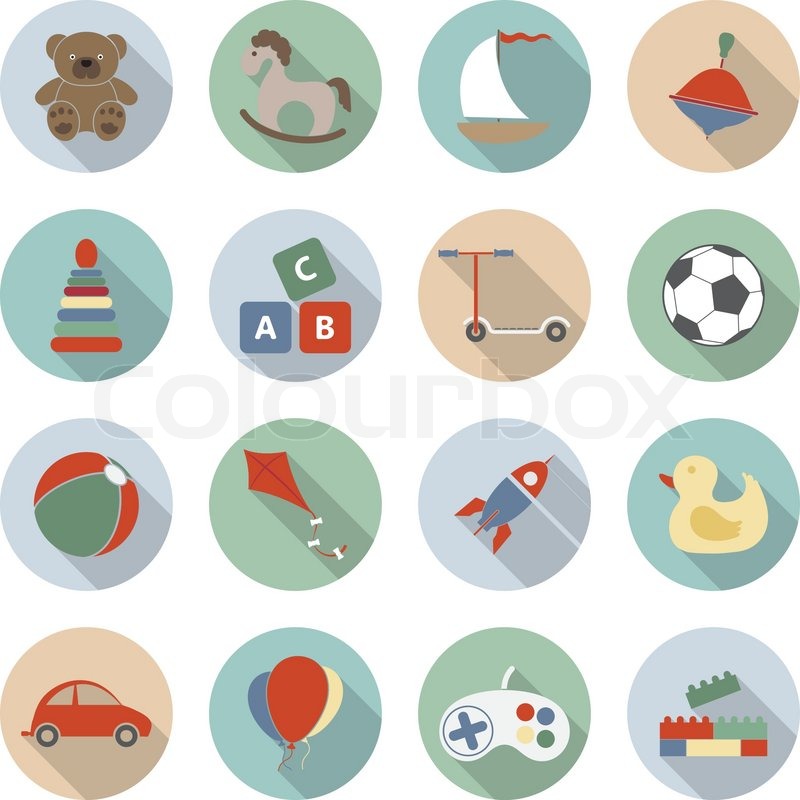 toys vector flat icons stock vector colourbox