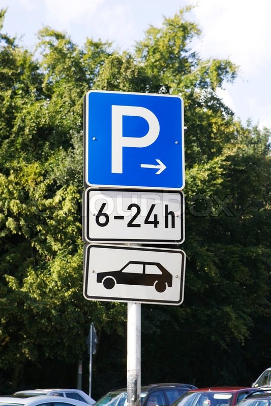 Parking sign in Germany Stock image Colourbox