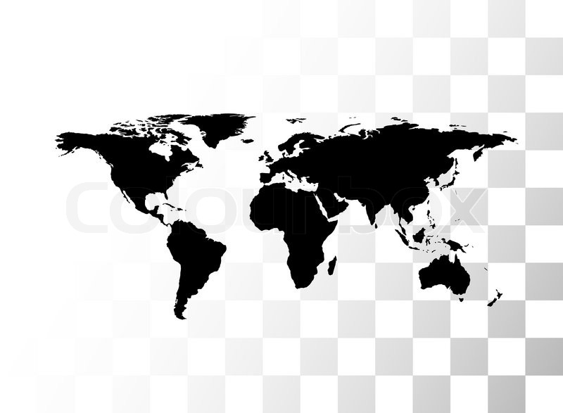 vector black world map with transparent background stock vector world map no background