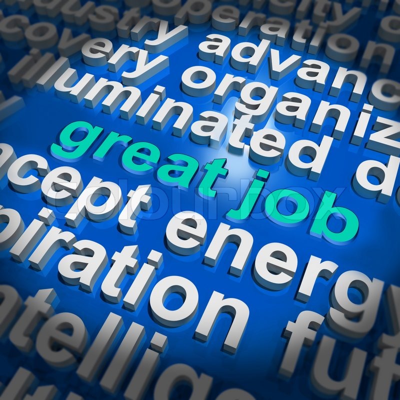 Great Job Word Cloud Showing Praise Stock Image Colourbox