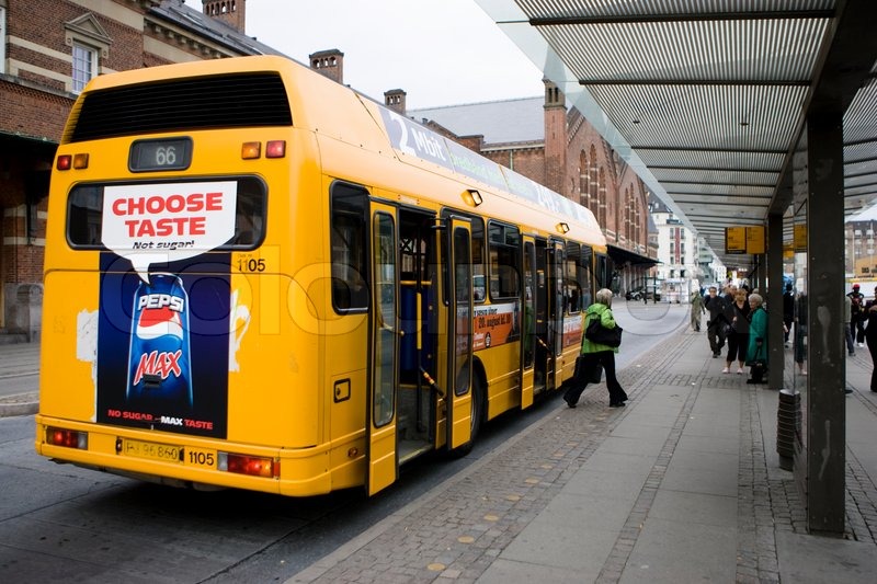 Bus stop in Copenhagen | Stock Photo | Colourbox