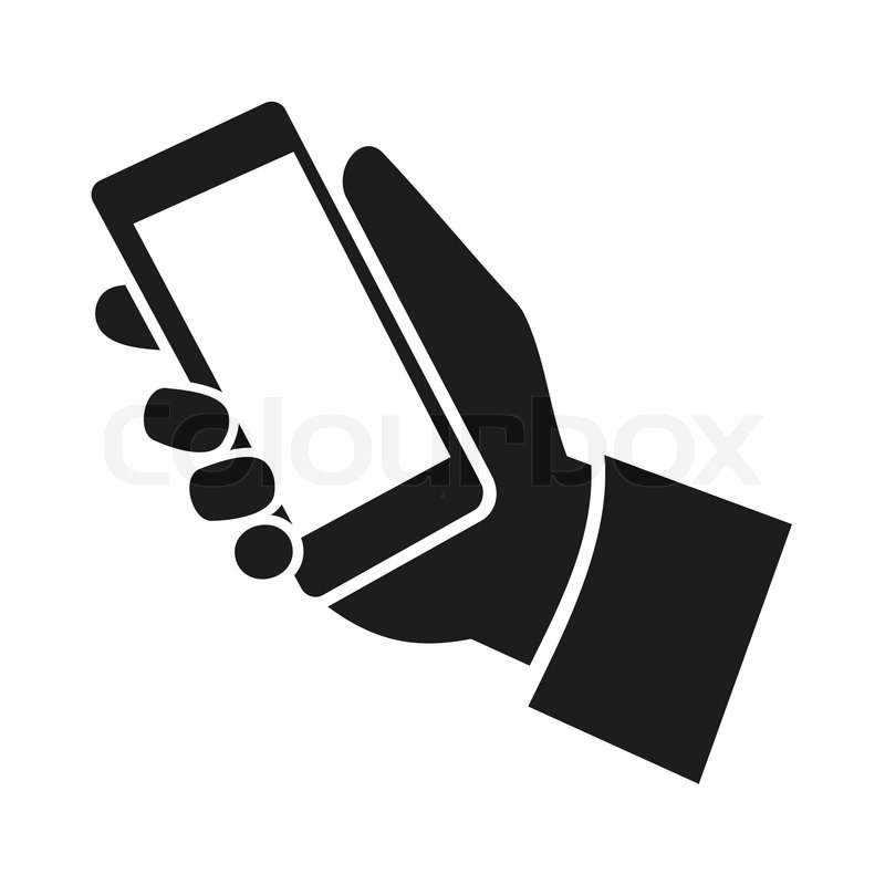 Mobile Phone In Hand Icon Vector Stock Vector Colourbox