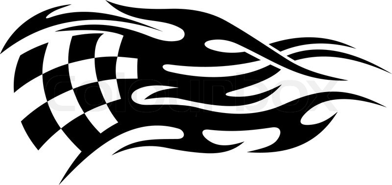 Schwarze und weiße Motorsport Flagge | Stock-Vektor | Colourbox