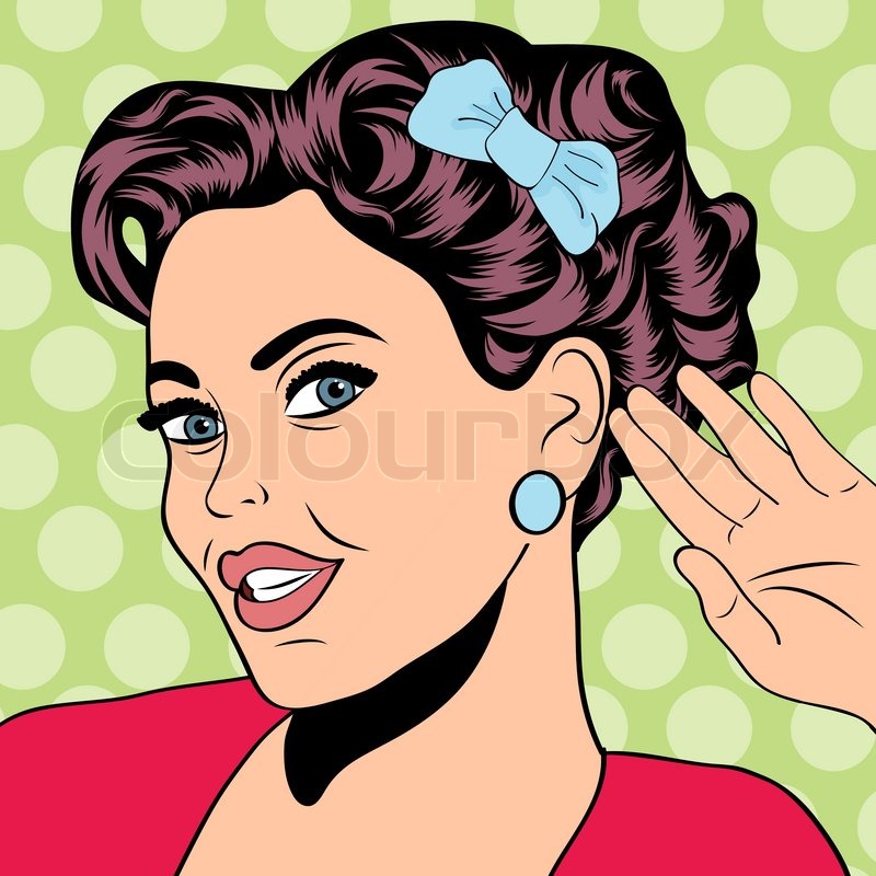 pop art retro woman in comics style vector illustratation stock