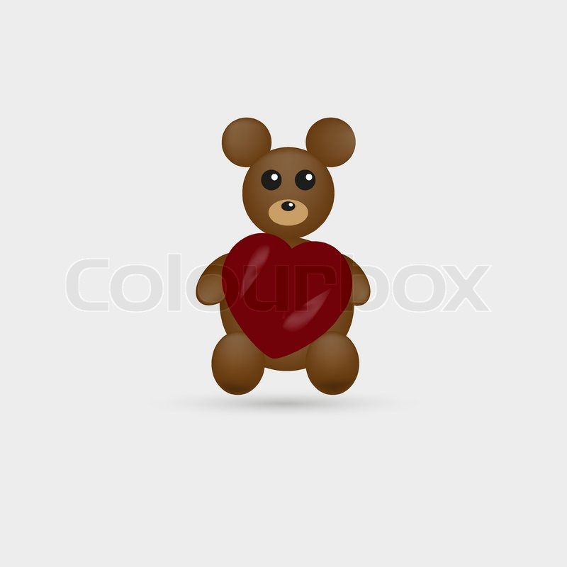 Niedliche Teddy Bär mit Herz | Stock-Vektor | Colourbox
