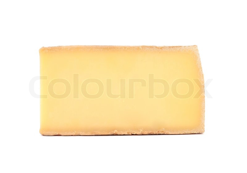 Block of parmesan cheese. Isolated on a Stock Photo Colourbox