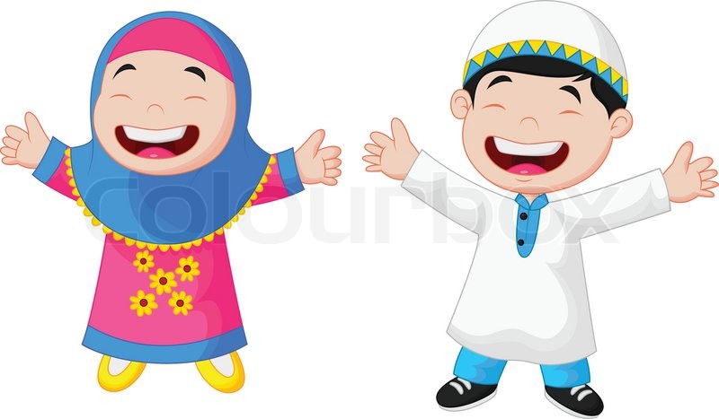 Vector illustration of Happy Muslim Stock vector 