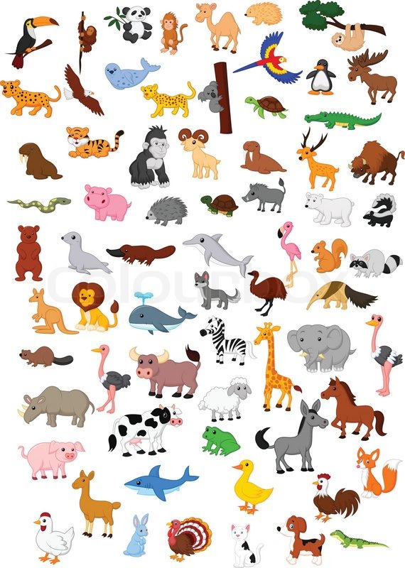 Big animal cartoon set Big animal cartoon set