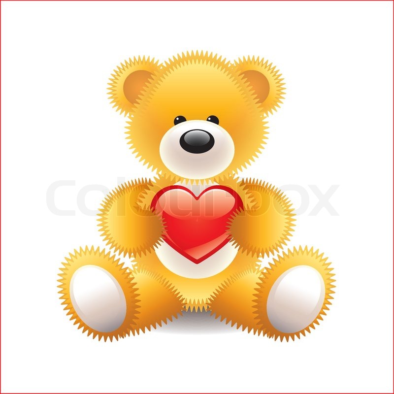 Teddybär mit Herz-Vektor-illustration | Stock-Vektor | Colourbox