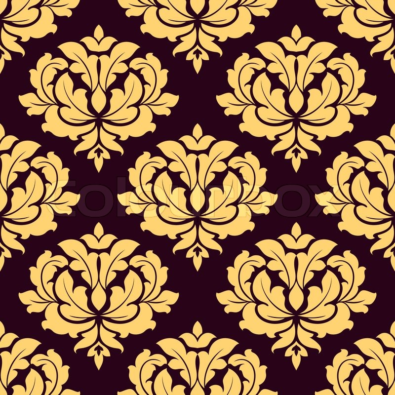 pretty gold and brown damask style stock vector colourbox gold damask background