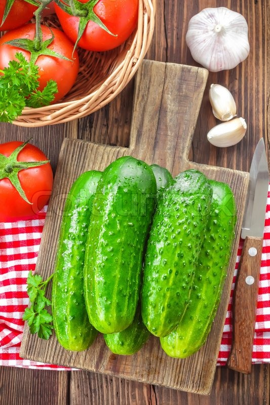 Cucumbers and tomatoes Stock image Colourbox