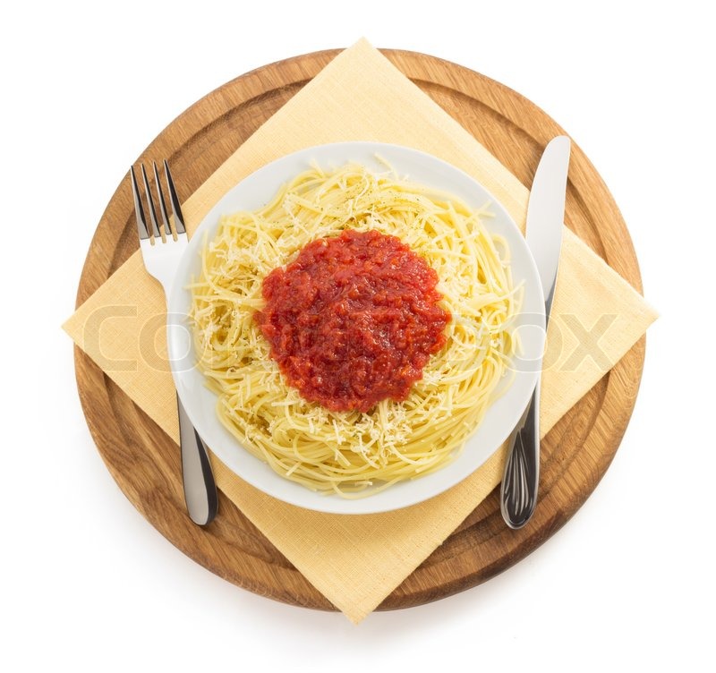 Pasta Spaghetti auf weißem Hintergrund | Stock Bild | Colourbox