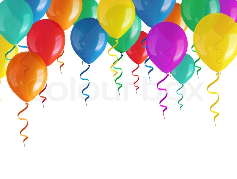 Flying Balloons Isolated On White Stock Image Colourbox
