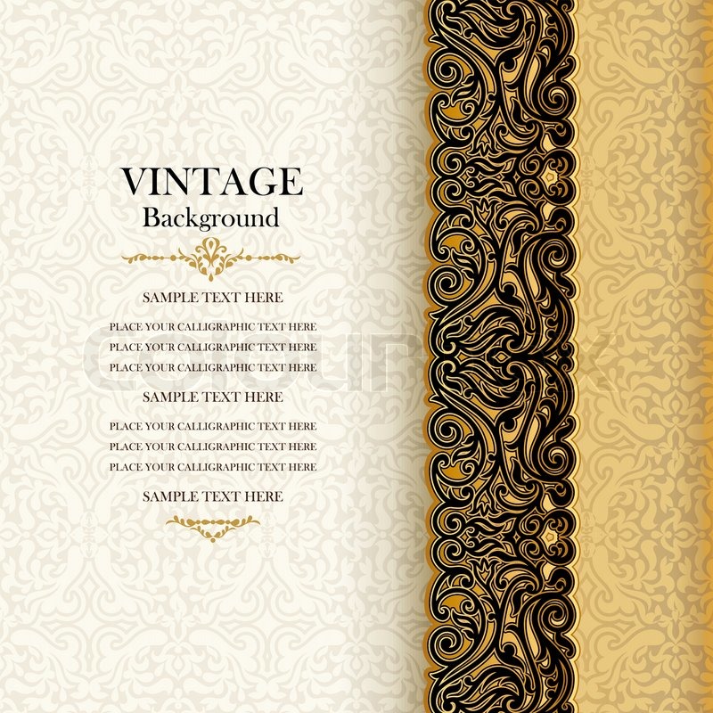 Vintage background antique invitation Stock vector