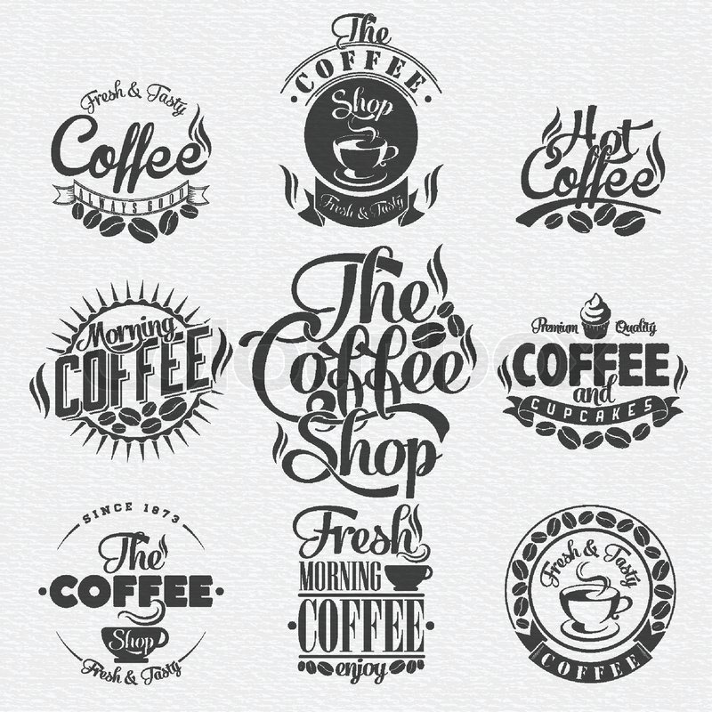 Set Of Vintage Retro Coffee Labels | Stock Vector | Colourbox