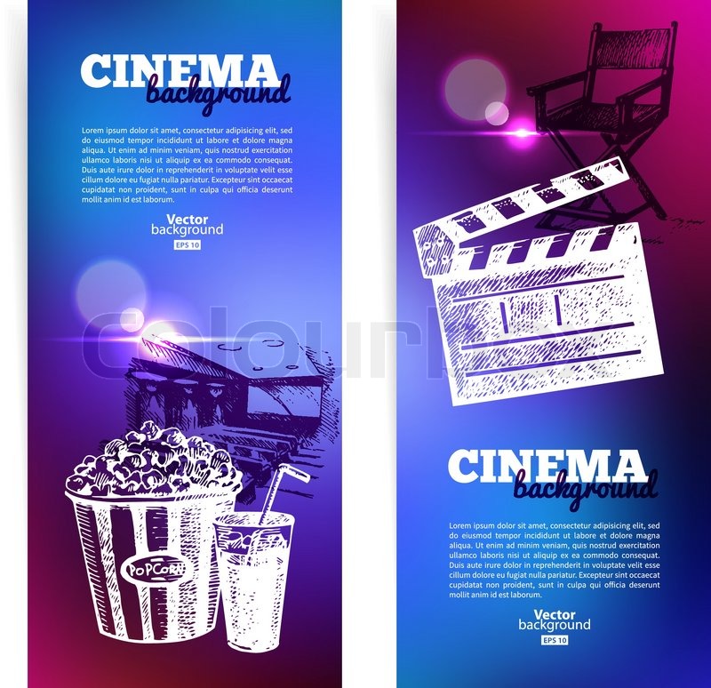 Set Of Movie Cinema Banners Stock Vector Colourbox