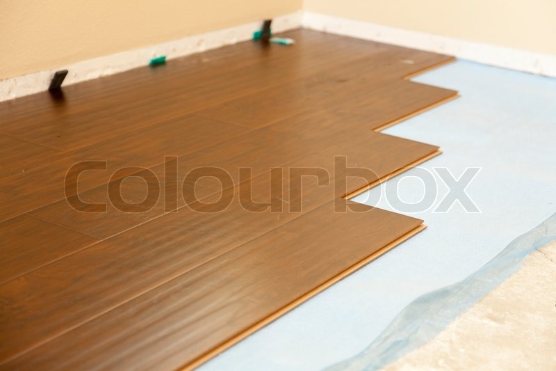 Newly Installed Brown Laminate Flooring | Stock image | Colourbox
