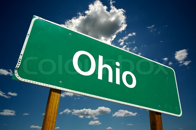 Ohio Road Sign with dramatic clouds and ... | Stock image | Colourbox