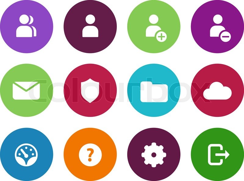 User Account circle icons on white Stock vector Colourbox