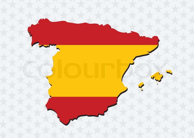 Spain flag and map Country shape idea ... | Stock vector | Colourbox