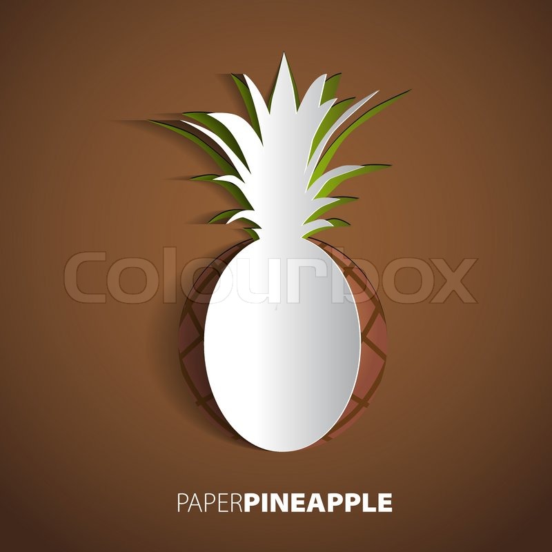 Paper pineapple cutout vector Stock Vector Colourbox