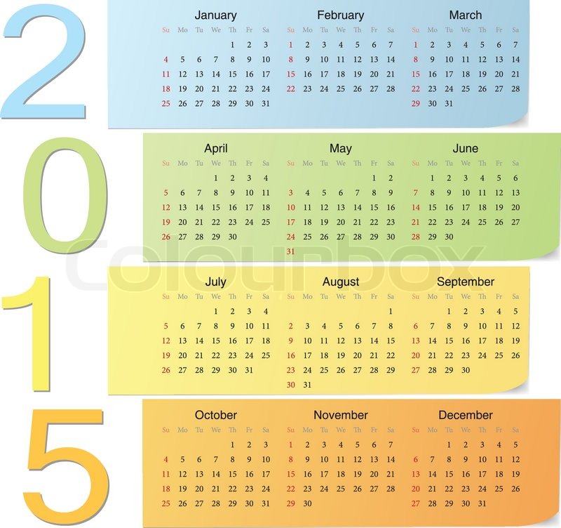vertical calendar 2015