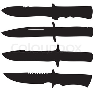 Various knife silhouettes collection - vector stock vector